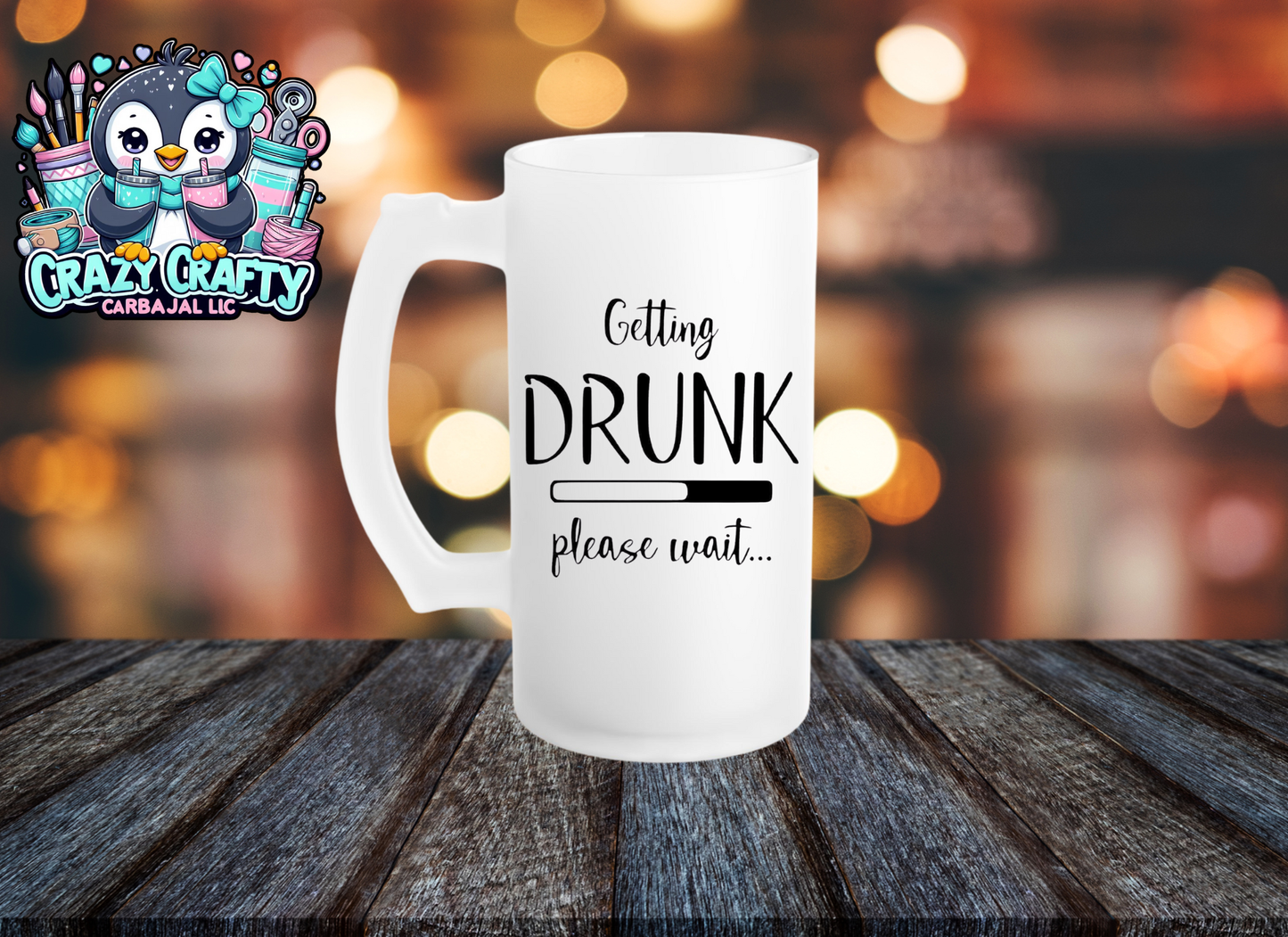 Getting drunk beer mug
