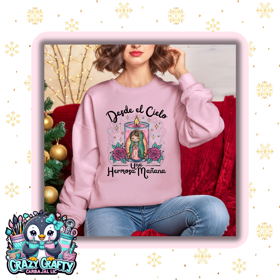 Desde el cielo Pink Crewneck