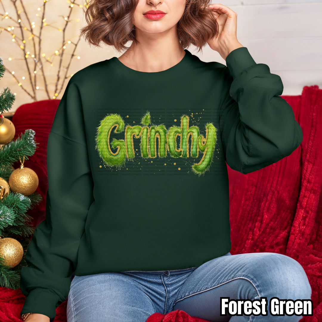 Fuzzy Grinchy Crewneck
