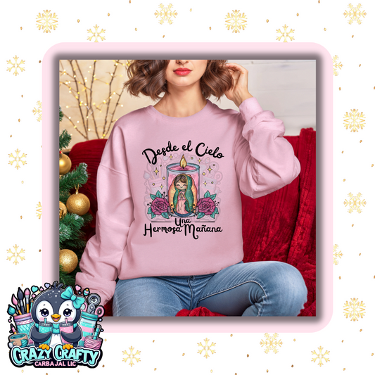 Desde el cielo Pink Crewneck